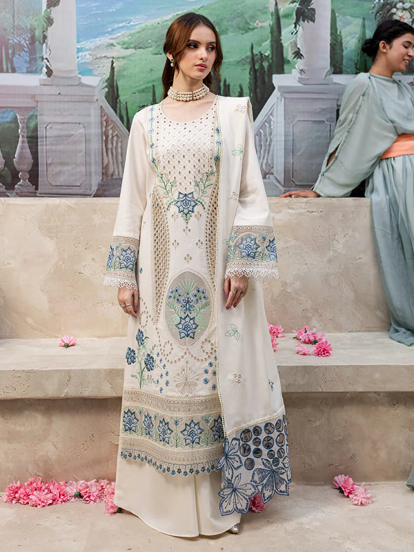 3PC Unstitched Embroidered Suit