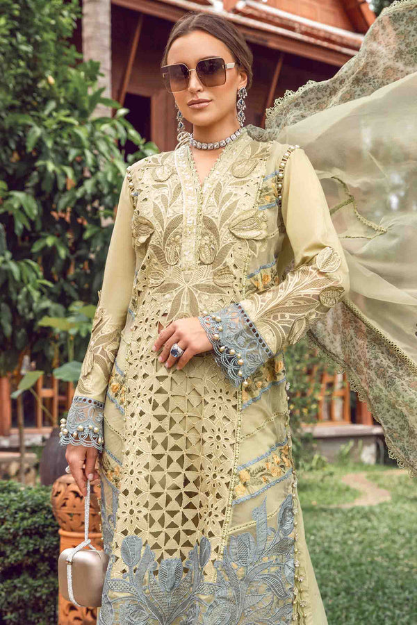 3PC Unstitched Embroidered Lawn Suit